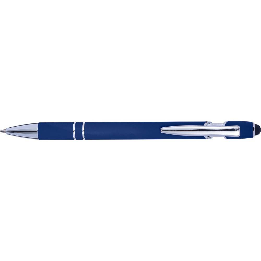Stylo bille, stylet tactile bleu marine personnalisable avec logo