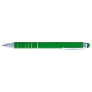 Stylo bille, stylet tactile vert personnalisable avec logo