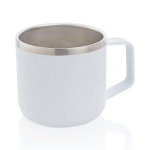 Tasse randonnée en acier inoxydable blanc personnalisable avec logo
