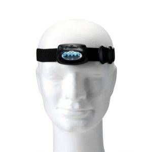 Torche frontale 5 LED noir personnalisable avec logo