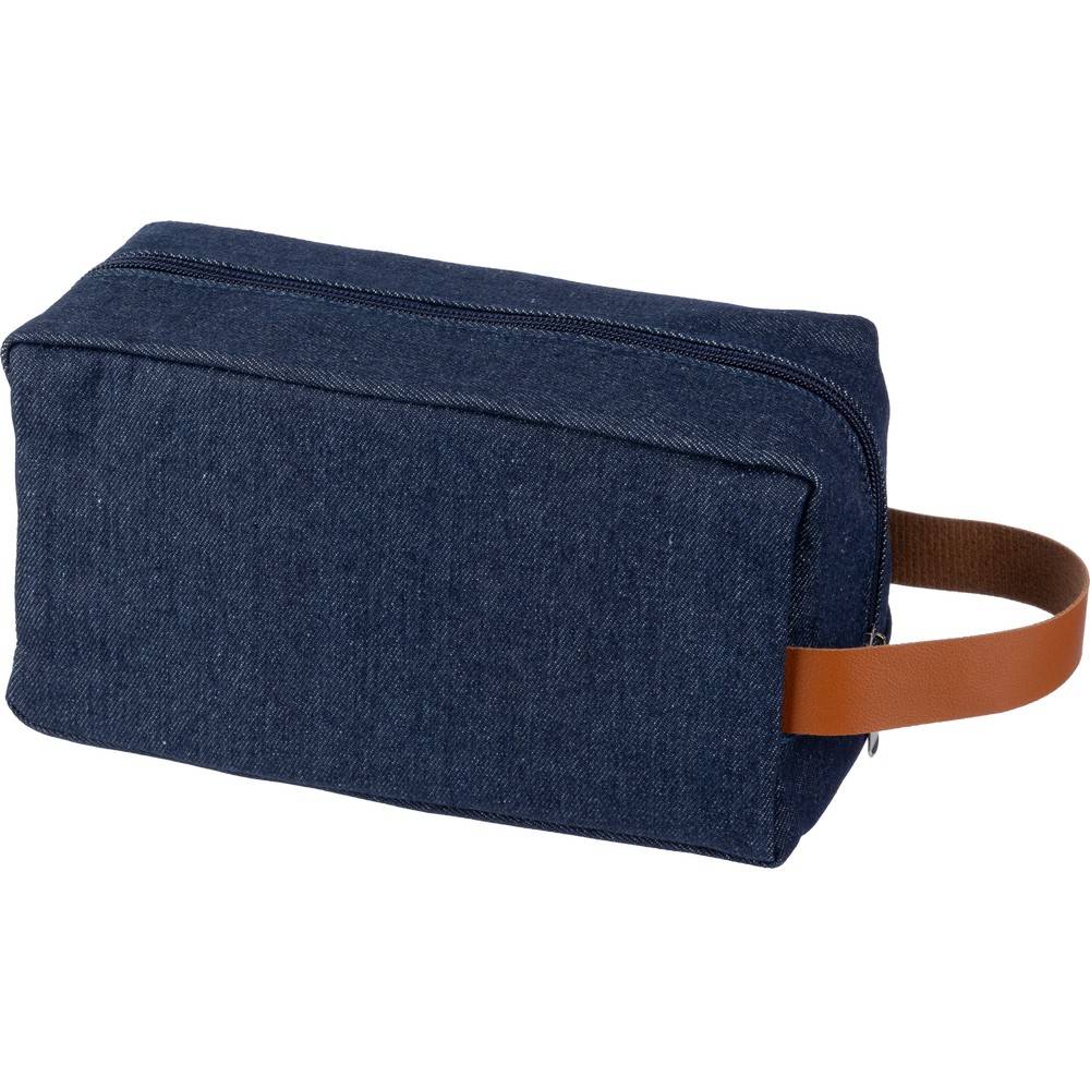 Trousse à cosmétiques bleu personnalisable avec logo