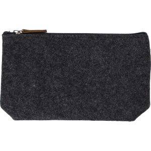 Trousse cosmétique RPET en feutre graphite personnalisable avec logo
