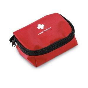 Trousse de premiers secours en pochette, 17 pcs rouge personnalisable