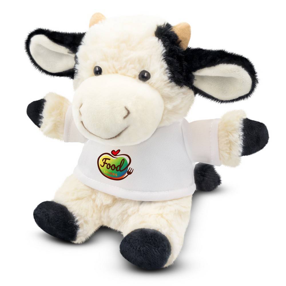 Vache en peluche | Fieldith noir-blanc personnalisable avec logo