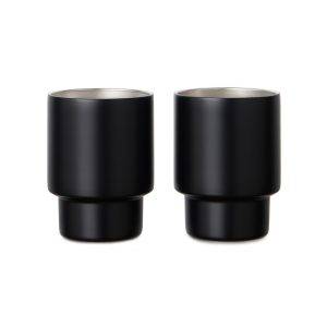 VINGA Set de 2 tasses en acier RCS Nagano czarny personnalisable