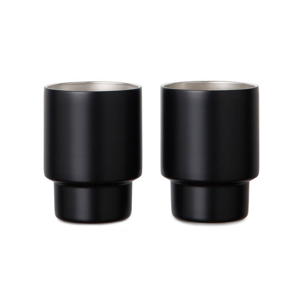 VINGA Set de 2 tasses en acier RCS Nagano czarny personnalisable
